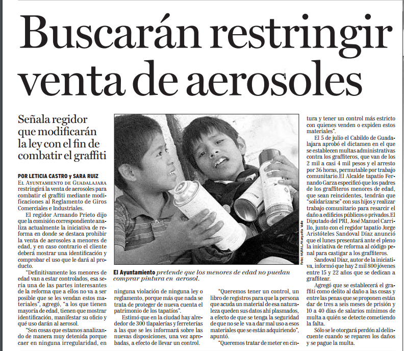 Buscarán restringir venta de aerosoles