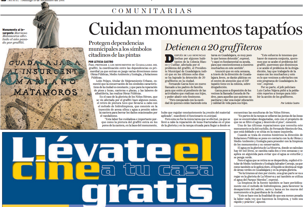 Cuidan monumentos tapatíos