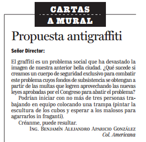 Cartas a Mural/ Propuesta antigraffiti