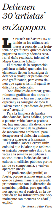 Detienen 30 'artistas' en Zapopan