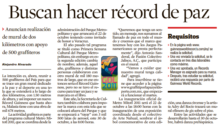 Buscan hacer récord de paz