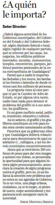 Cartas a Mural / ¿A quién le importa?