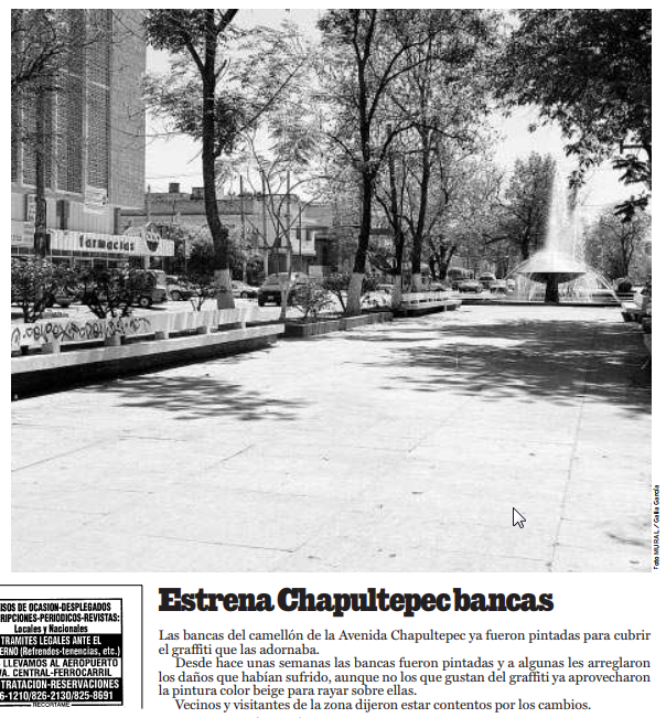 Estrena Chapultepec bancas