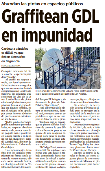 Graffitean GDL en impunidad