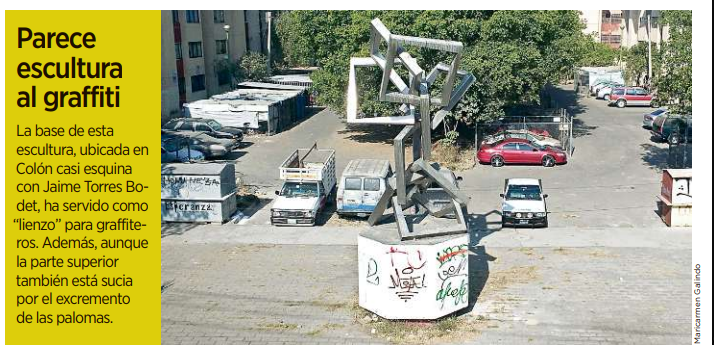 Parece escultura al graffiti